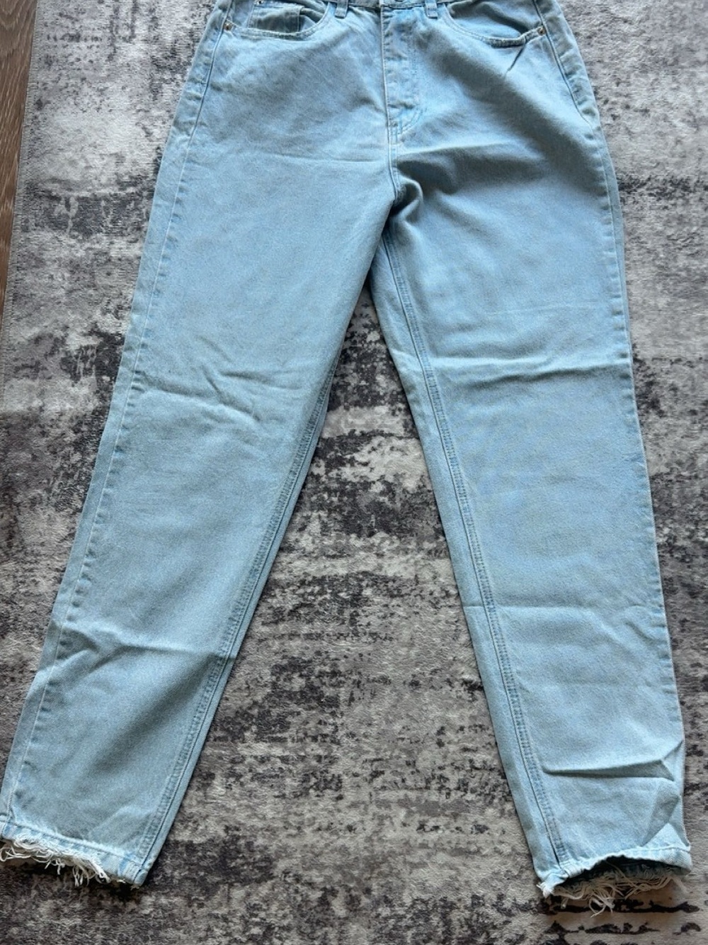 Missguided Light Blue Straight Leg High-Rise Jeans